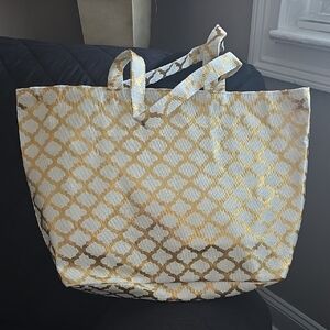 Elegant Gold and White Tote Bag